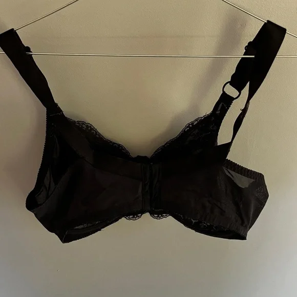 WONDERBRA Black Lace Unlined Underwire thick straps 42DD - Picture 6 of 8